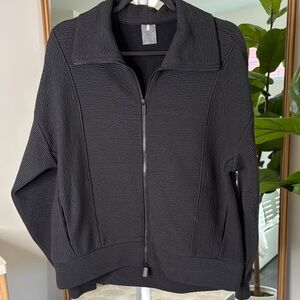 CALIA Charcoal Knit Zip Up Jacket